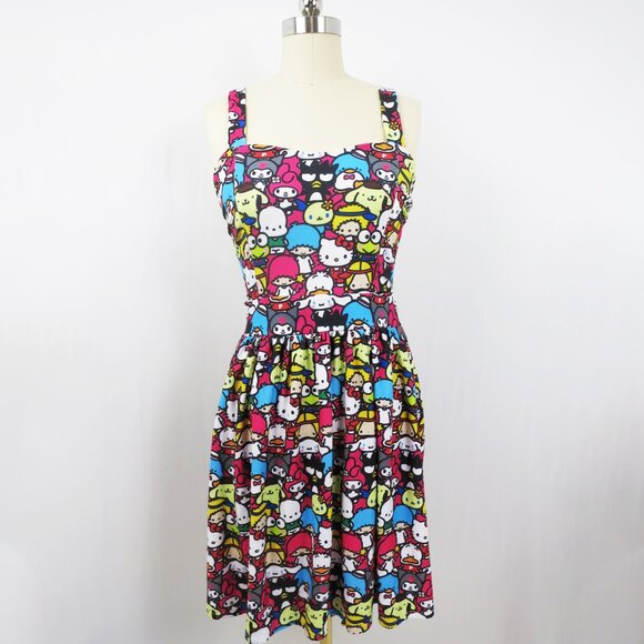 RARE Japan LA for Sanrio Fit and Flare Skater Dress, All Over Pattern Size M - Picture 1 of 9